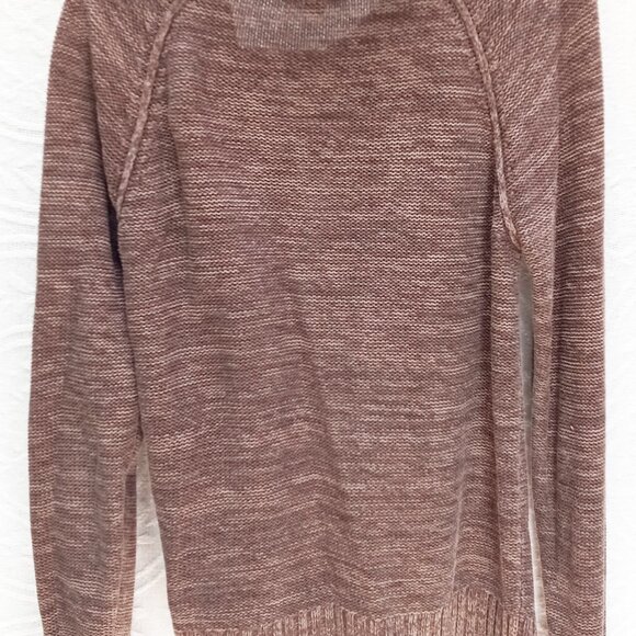 Brown Sonoma Fisherman Style Cable Knit Half Button Wide Fold Collar  LG (T-387) - Picture 11 of 11